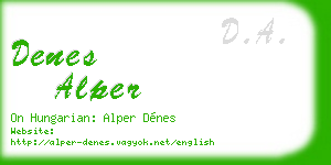 denes alper business card